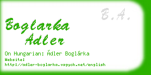 boglarka adler business card