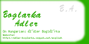 boglarka adler business card